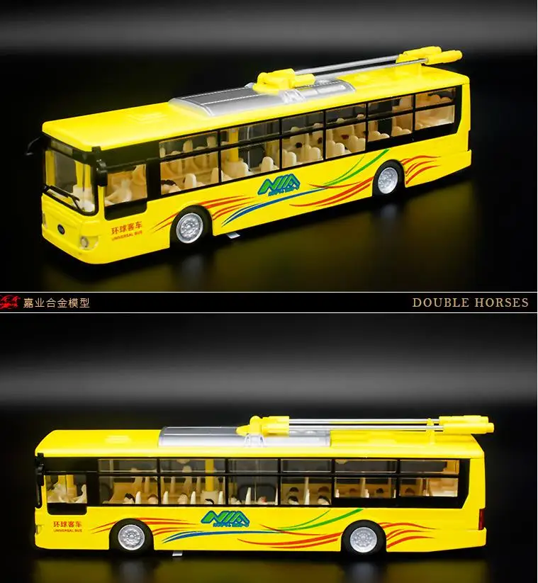 Высокая имитационная модель трамвая, модель автобуса из 1:50 сплава, литая под давлением металлическая модель, звук и светильник, игрушечный автомобиль