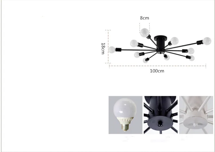 10 головок светодиодный потолочный светильник современные светильники комнаты лампы для гостиной спальни люстра из кованого железа освещение