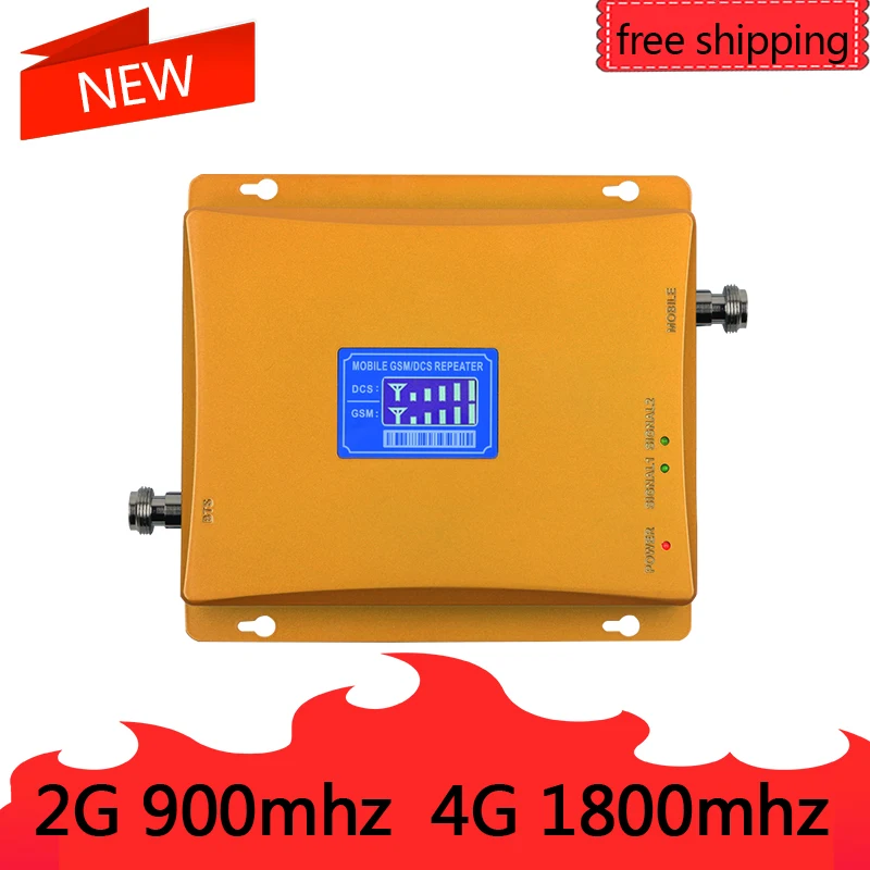 

GSM 900 DCS LTE 1800(Band 3) 4G Mobile Phone Signal Booster 70dB Gain 2G 4G Cellphone Cellular Amplifie Dual Band Repeater