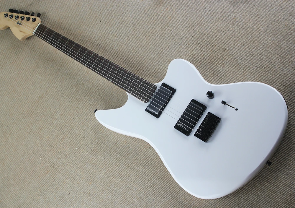 

Factory Custom White Electric Guitar with Rosewood Fretboard,No Fret Inlay,HH Pickups,Black Hardware,Can be customized