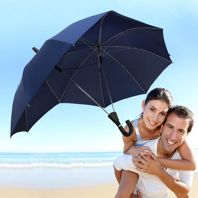 Креативный автоматический зонтик для двух человек, большая площадь, двойной зонтик для влюбленных пар, модный многофункциональный ветрозащитный зонтик
