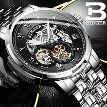 

BINGER Mens Watches Top Luxury Brand Fashion Sports Mechanical Watches Mens Business Skeleton Wristwatch Relogio Masculino 2019