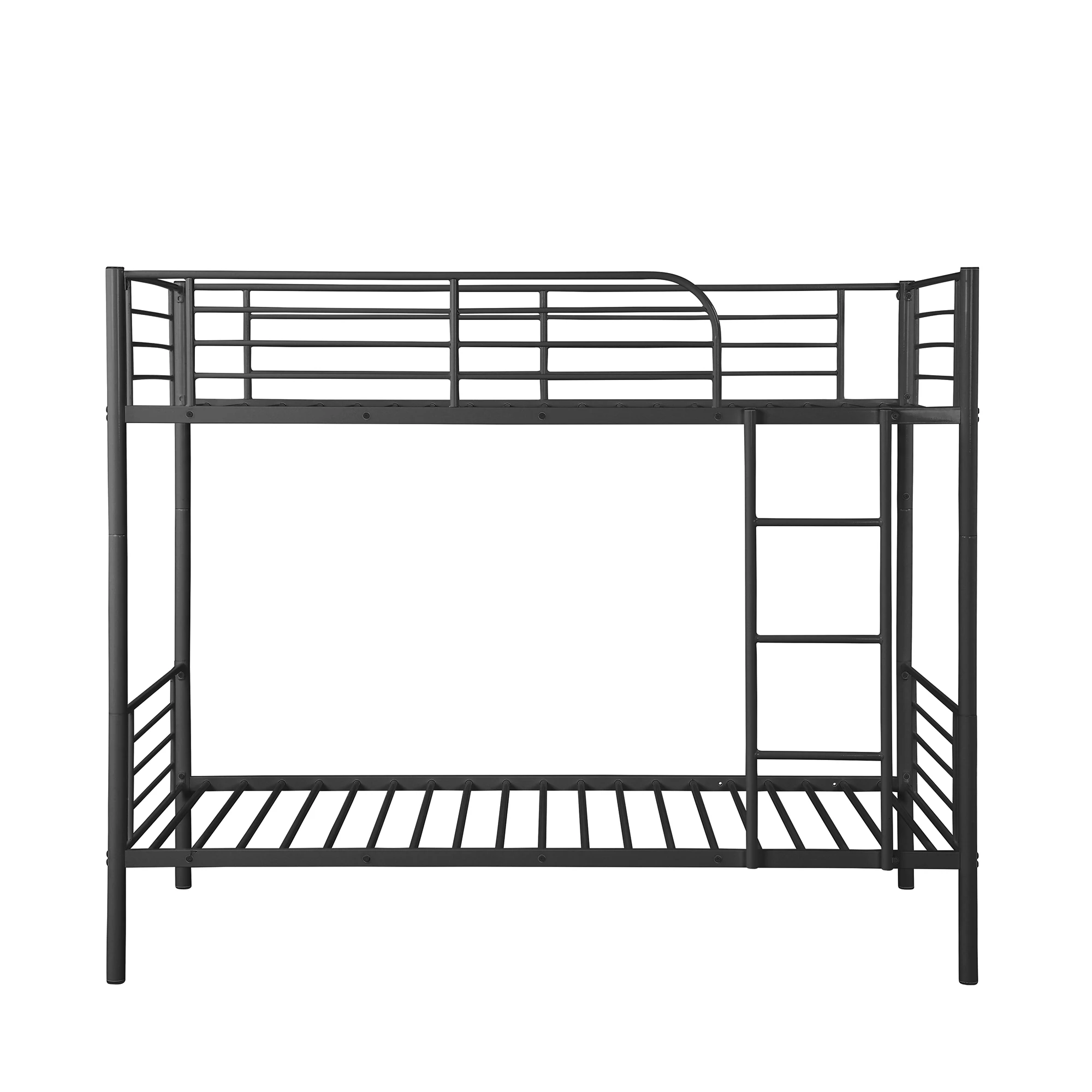 Twin Over Twin Metal Bunk Bed, Heavy Duty Twin Bed Frame with Movable Ladder and Safety Guard Rails for Teens/Children/Adults