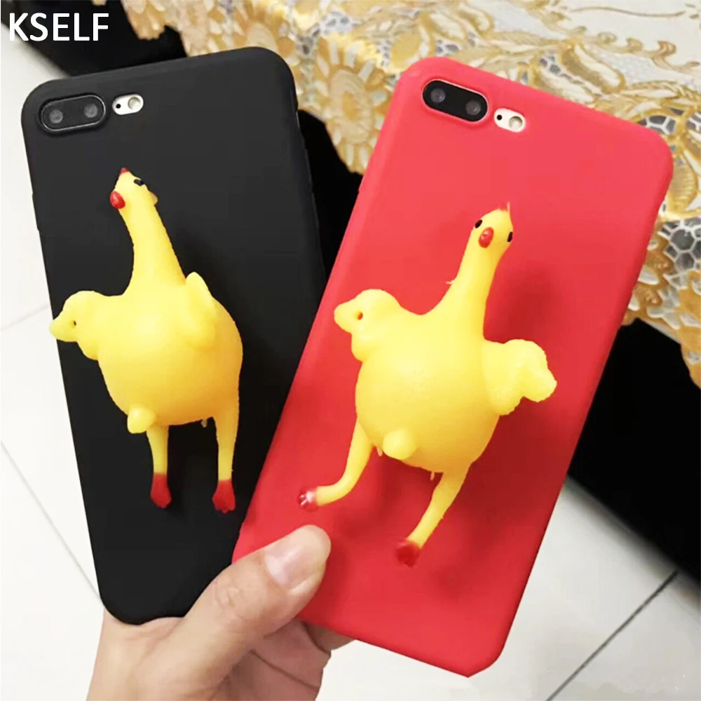 1 шт. 3D антистрессовый чехол для телефона сжать цыпленка iPhone X XS 7 8 Plus iphone 6 6S 6P |