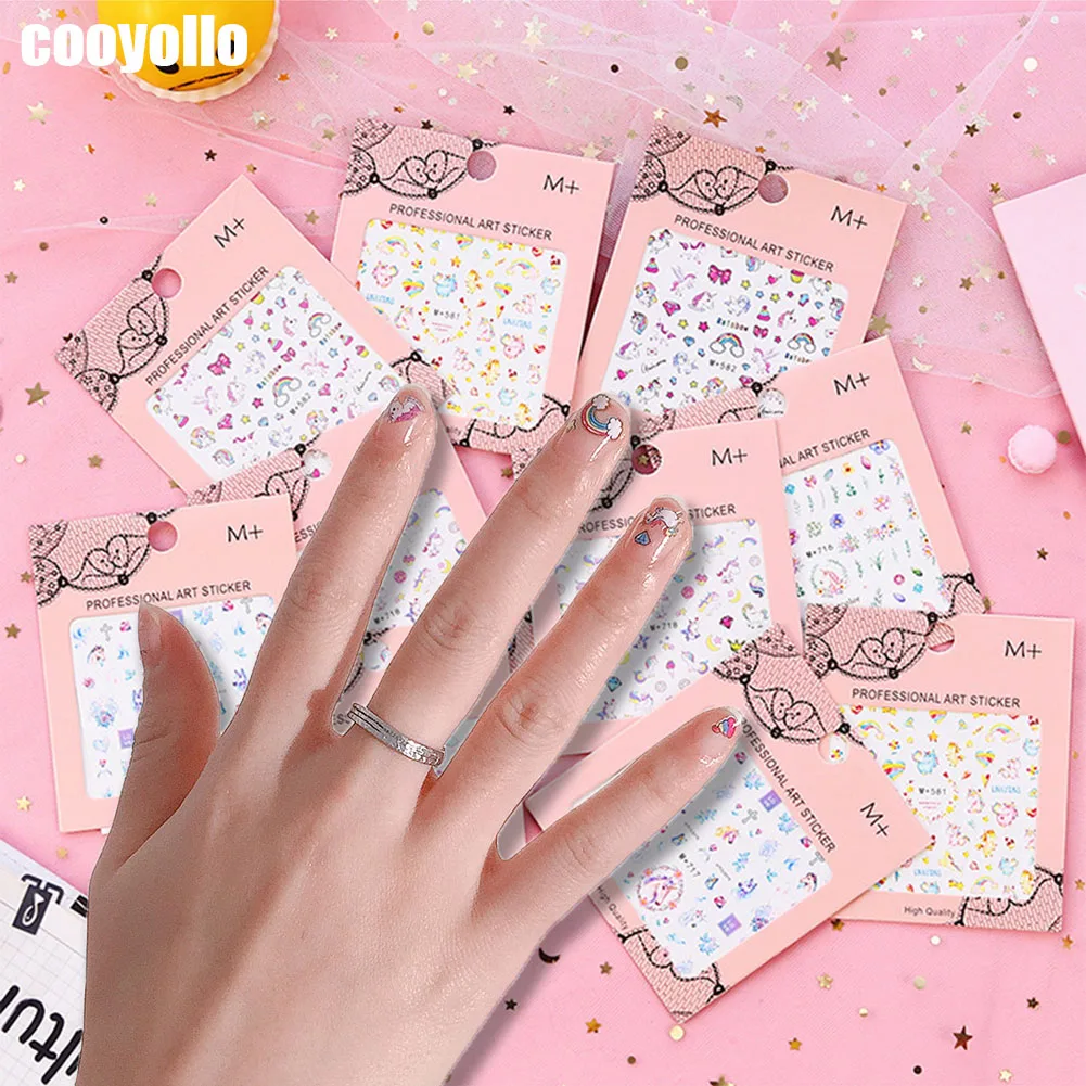 6 листов водонепроницаемые наклейки для дизайна ногтей DIY временные пластыри