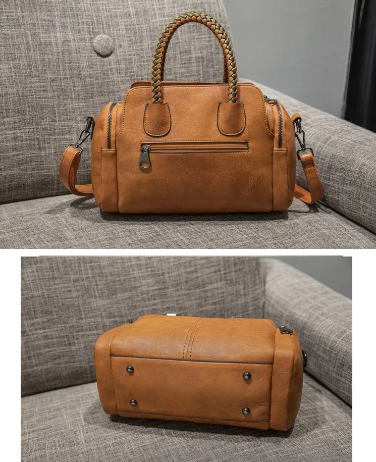 bolsa rebites de couro das mulheres mensageiro