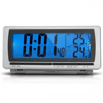 

Digital LCD Display LED Blue Backlight Car F/C Thermometer Clock Alarm Sensor New Arrival