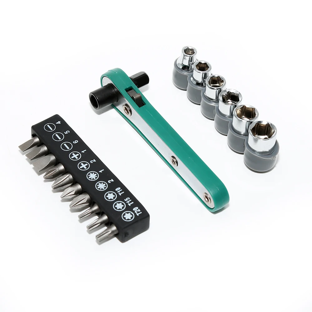 1/4" Wrench Screwdriver Ratchet Handle with Interchangeable Driver Bits