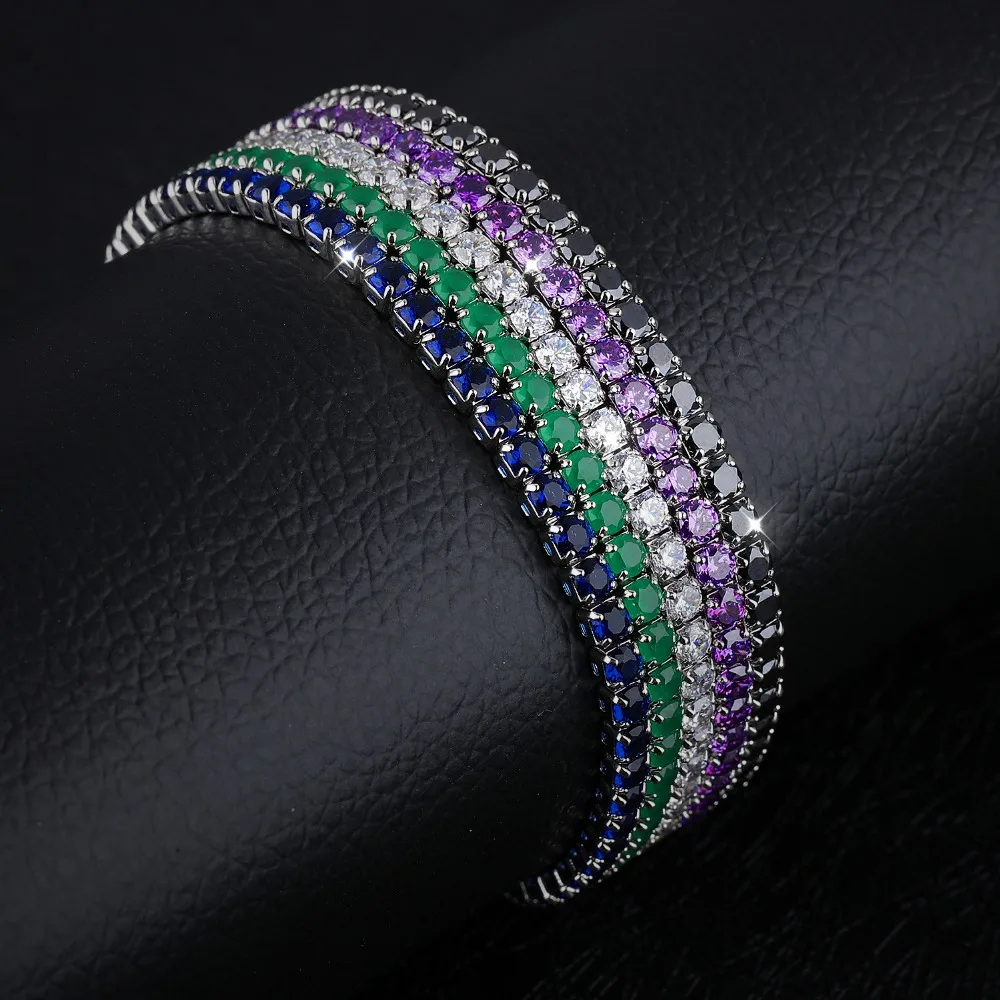 OPK-AAA-Cubic-Zirconia-Tennis-Bracelet-For-Women-Shining-Silver-Blue-Green-Purple-Black-Birthstone-Crystal (5)
