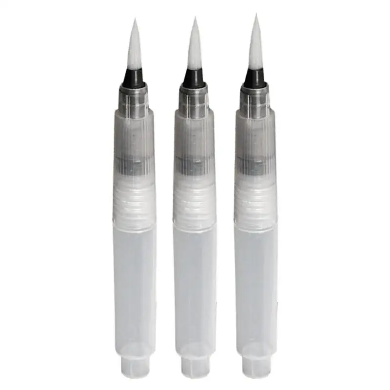 3pcs pointed Набор кистей для акварели, портативные кисти для рисования, карандаш, мягкая Цветная кисть для начинающих, краски для рисования, товары для рукоделия - Цвет: 3pcs pointed