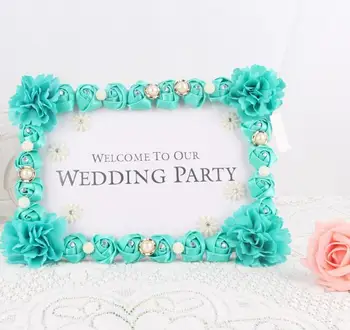 

Artificial Rose&Penoy Flower Photo Frame Wedding Reception Table Place Decoration For Wedding Party Valentine's Day