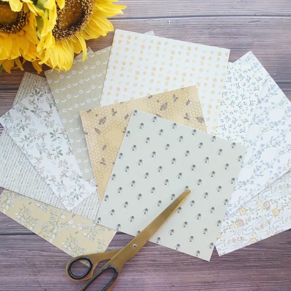 

20sheets DIY 10 style 15.2*15.2cm bee and honey theme craft paper as scrapbooking creative paper handmade gift use