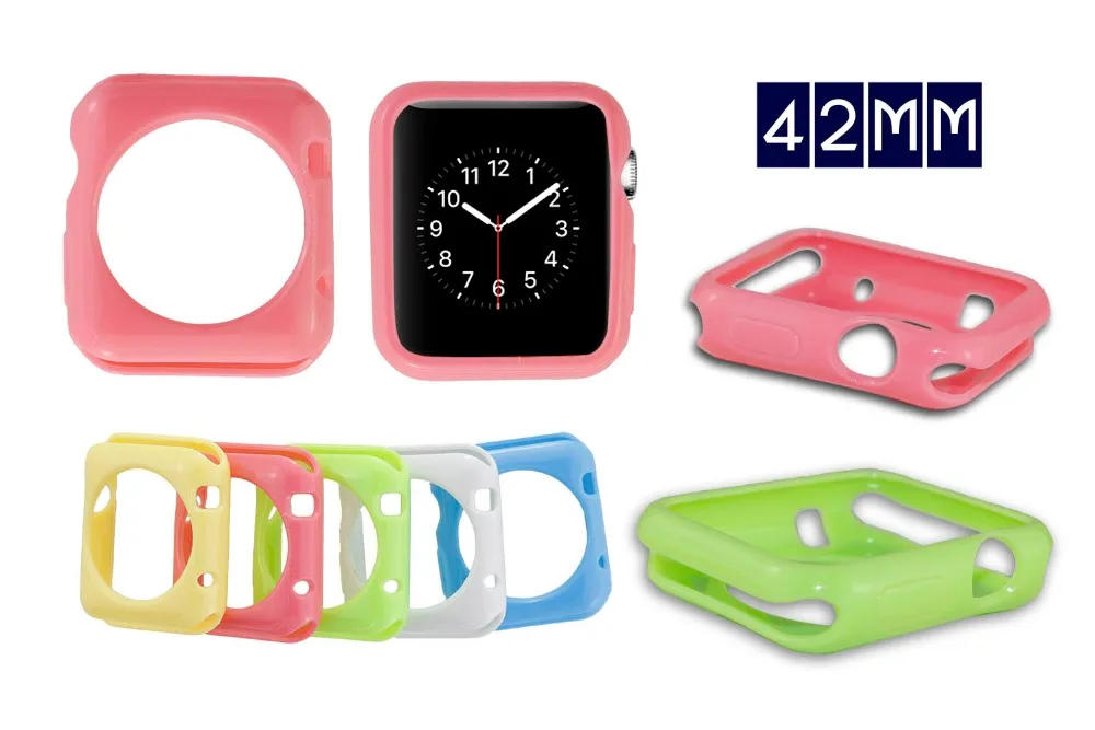 Мягкий силиконовый чехол для apple watch band apple watch 4 3 5 Чехол 44 мм/40 мм iwatch 42 мм/38 мм чехол и Защитная крышка для экрана
