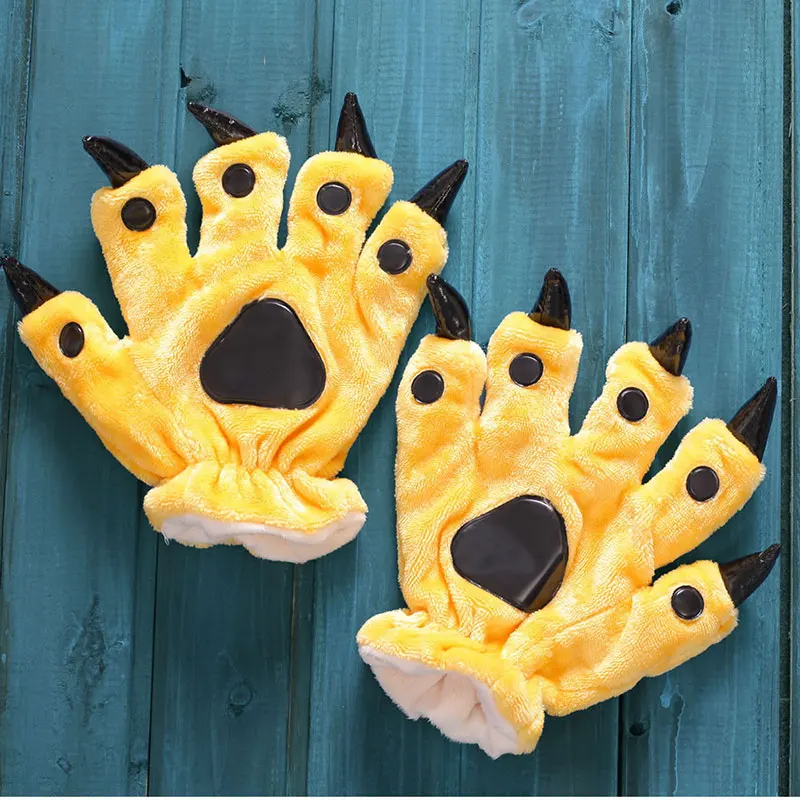 Animal Paw Winter Warm Gloves Lovely A Variety Of Colors Soft Soles Christmas Gifts Cartoon For Animal Pajamas Fingers (11)