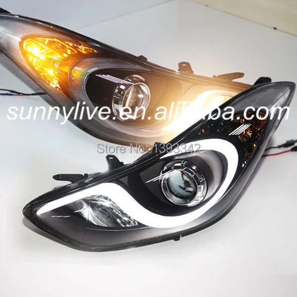 

For Hyundai Elantra LED Head Lights with projector lens 2012-2013 year LD V2