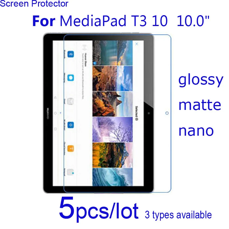 5pcs Soft Screen Protectors ( Clear/Matte/Nano Anti-Explosion) Protective Films for Huawei MediaPad T3 10/8/7 Tablet LCD Guard | Мобильные