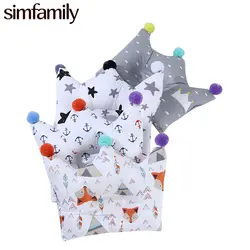 [Simfamily] Детская корона для новорожденных, мультяшная подушка, корона в горошек, с принтом, предотвращает появление плоской головы, вогнутая