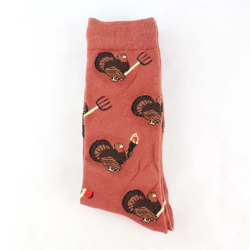 CHAOZHU/мужские носки из японского хлопка; цветные милые забавные носки с рисунками из мультфильмов; счастье кавай; череп; инопланетянин; носки с авокадо для мальчиков; Рождественский подарок - Цвет: 9