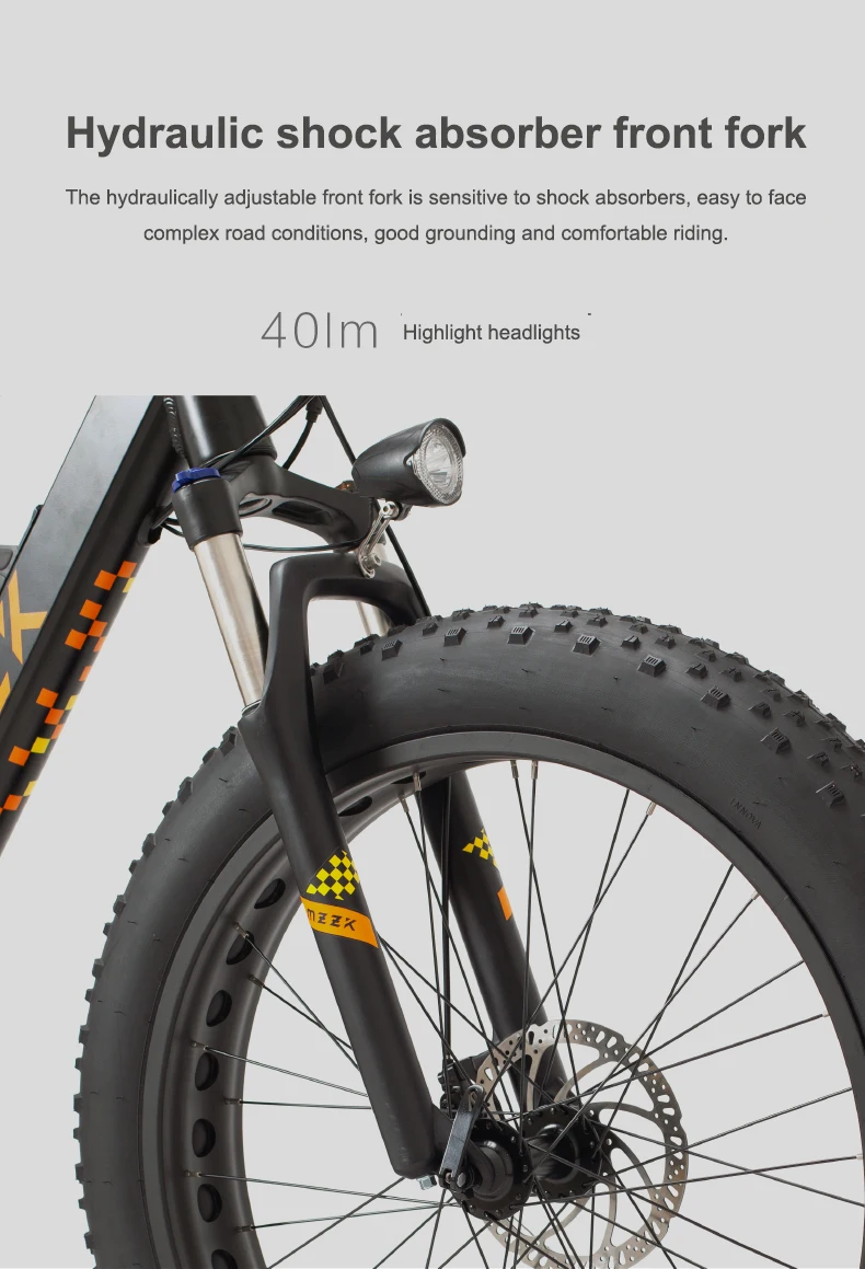 Top 26inch electric mountain bicycle 48V13ah lithium battery 500w motor fat ebike snow beach electric bike fat tire off-road MTB 8