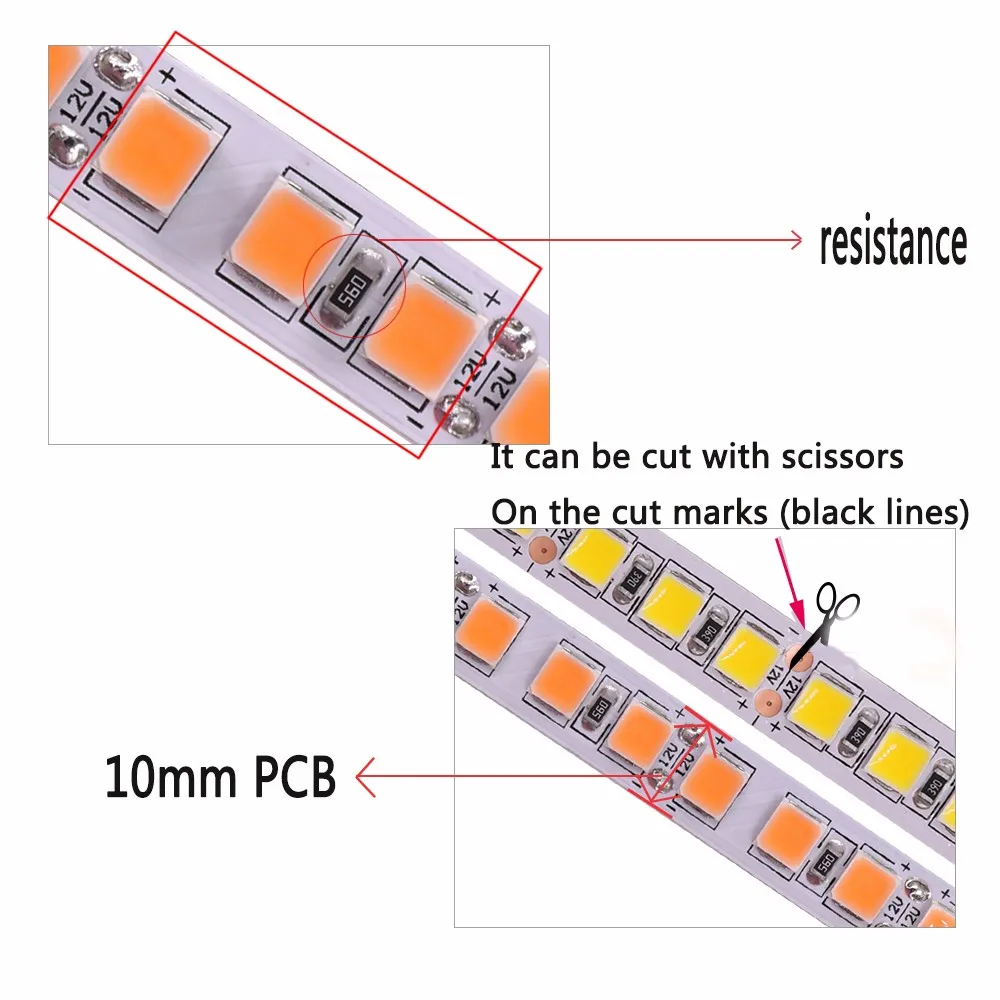 5 м/лот DC12V SMD 2835 5050 лента света 60leds/M Водонепроницаемый белый/теплый белый супер яркий 5054 гибкие светодиодные полосы