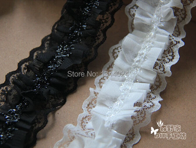 Hot Sale 10 Yards High Qulity Handmade Beautiful Black White Chiffon Lace Trim | Дом и сад