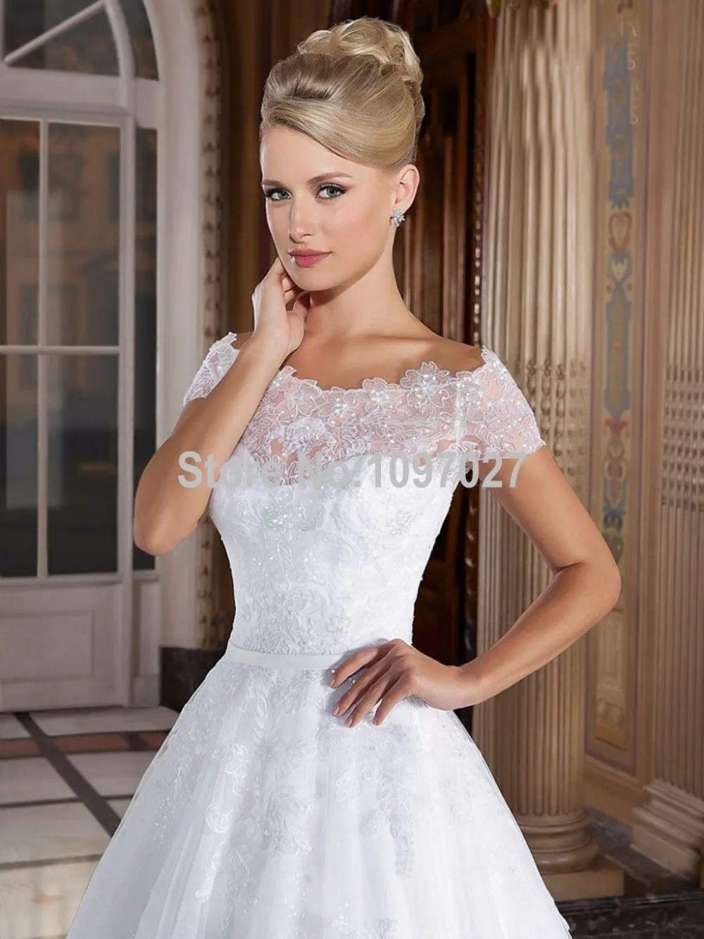 Cuello Ojal Trajes De Novia Cuello Barco Vestidos De Novia Con