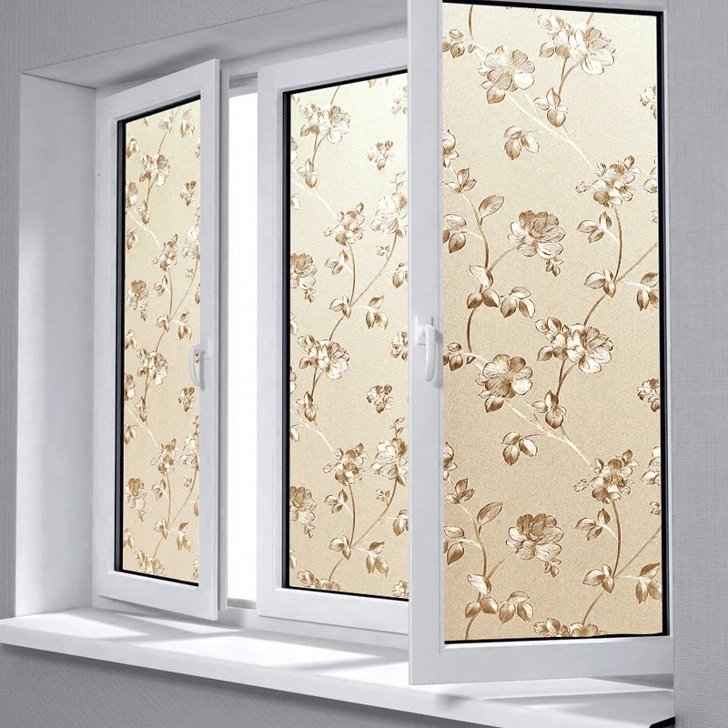 

Static window glass sticker bathroom transparent opaque glass film bathroom anti-transparent glass window paper matte-8
