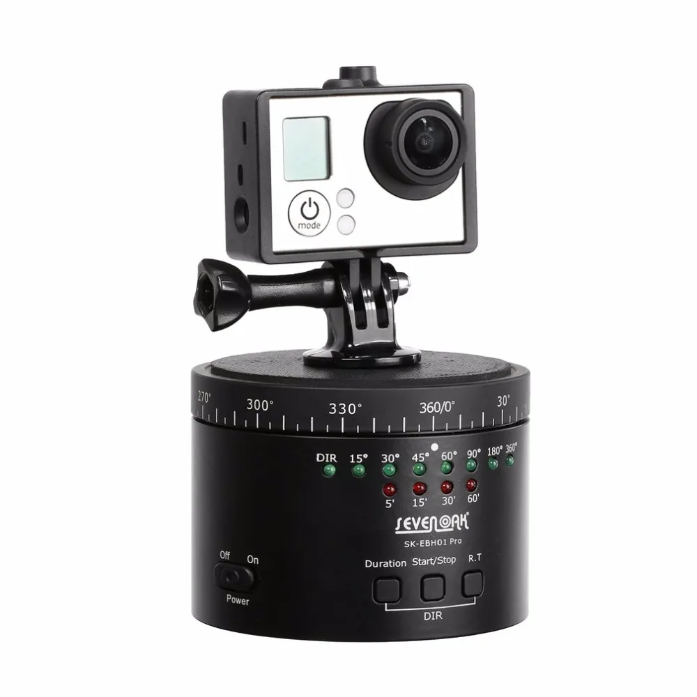 

SEVENOAK SK-EBH01 Pro Electronic Panorama Delay Time Lapse Ball Tripod Head Gimbal with Tripod-mountable Turntable Base
