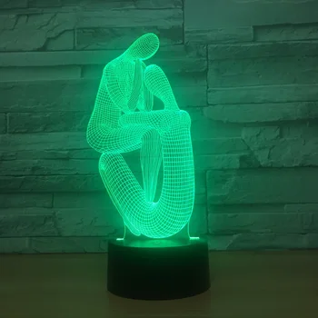 

3D human night light LED stereo light 7 colors touch acrylic visual light 1333