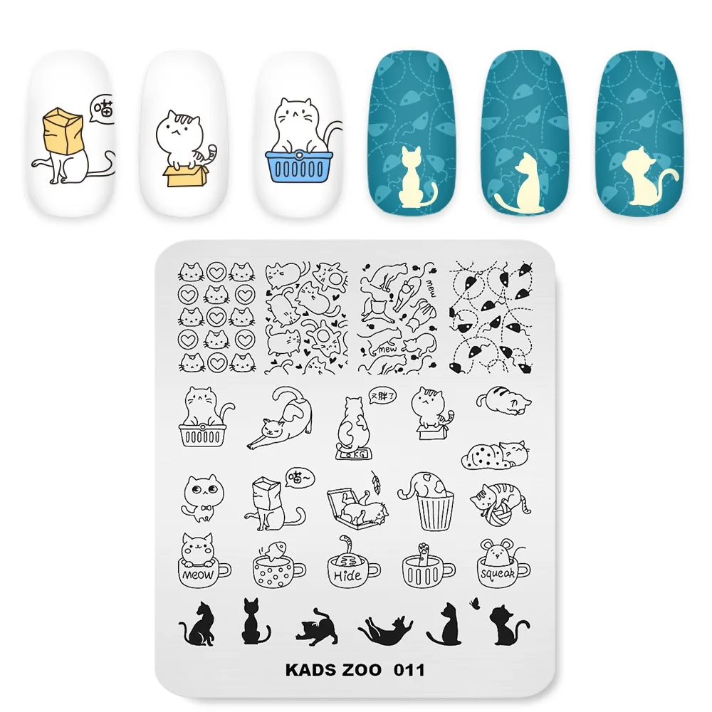 15 видов конструкций пластины для штамповки ногтей штамповки шаблоны модные китайские летние - Цвет: Zoo 011