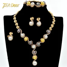 ZEADear Jewelry Romantic Wedding Jewelry Set For Women Bridal Jewelry Set Necklace Earrings Ring Bracelet For Engagement Jewelry