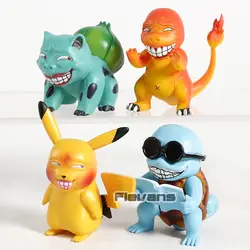 Game Freak Пикачу Бульбазавр Squirtle Charmander несчастный Ver. Мини-фигурки из ПВХ игрушки 4 шт./компл