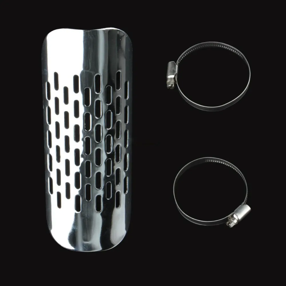 Chrome Exhaust Muffler pipe Cover For Kawasaki Cruiser Heel Guard Heat