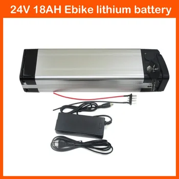 

500W 24V 18AH Lithium silver fish battery pack 24 V Electric Bike Battery with 29.4V 3A charger and 30A BMS Bottom Discharge