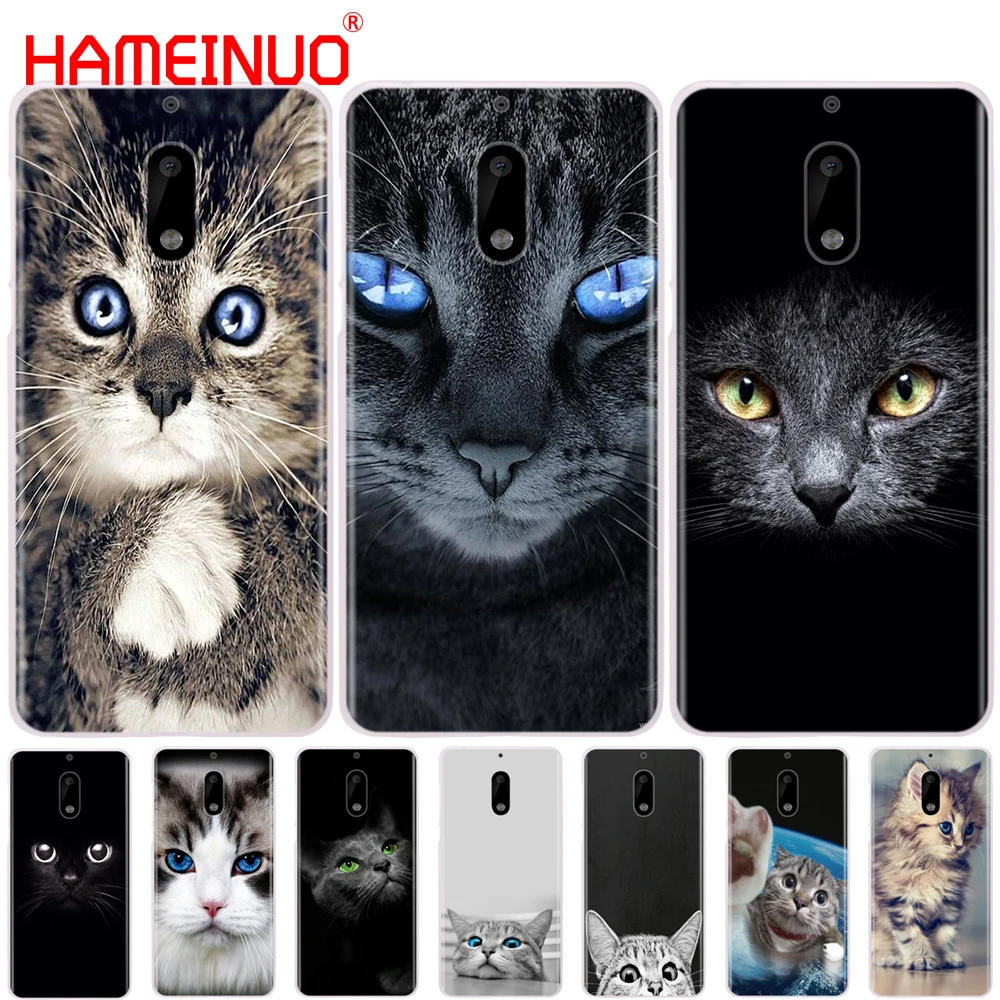 

HAMEINUO cat kitty green eyes cute animal pet cover phone case for Nokia 9 8 7 6 5 3 Lumia 630 640 640XL 2018