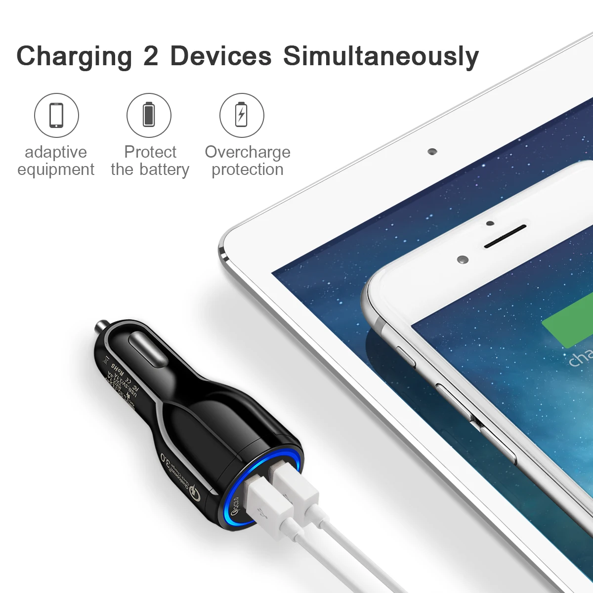 شاحن سيارة سريعة 3.0 شاحن USB مزدوج محول السيارات شاحن بطارية ل iphone samsung mini سريع شاحن سيارة ل moblie الهاتف شاحن سيارة سريعة 3.0 شاحن USB مزدوج محول السيارات شاحن بطارية ل iphone samsung mini سريع شاحن سيارة ل moblie الهاتف