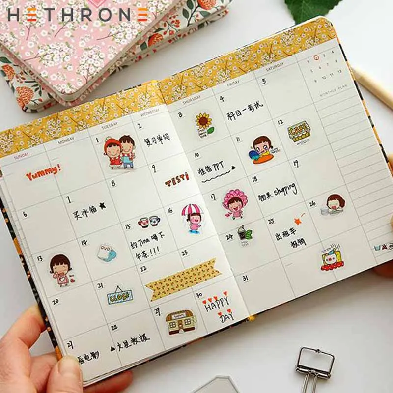 Hethrone цветочный чехол из искусственной кожи A5 binder Sketchbook Bullet бумага для журнала еженедельник офисные аксессуары Канцелярские дневники