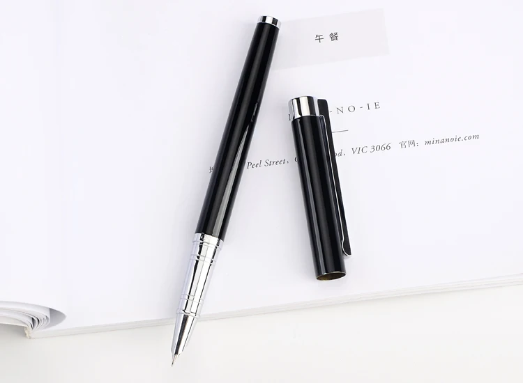 Роскошная брендовая перьевая ручка Jinhao из платиновой стали с серебристым металлическим наконечником с капюшоном для офиса и школы