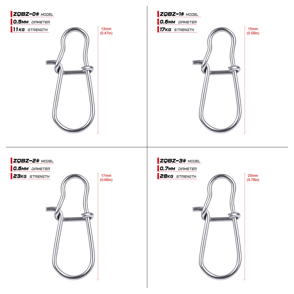 1000 шт ницефастлок оснастки карабин для рыболовной снасти безопасности защелки 12 мм-33,5 мм поворотный оснастки 0#-8# Рыбалка Fishing