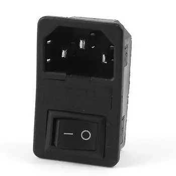

Plastic AC 250V 10A 3 Pin IEC 320 C14 Power Inlet Socket Connector w Fuse Holder