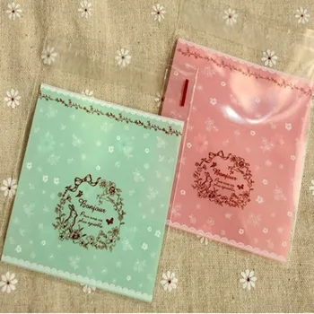 

7cm*7cm 400Pcs/Lot Lovely Party Self Adhesive Plastic Pack Bags for Cookies Biscuits Package Bags Snack Cupcake Baking Bag