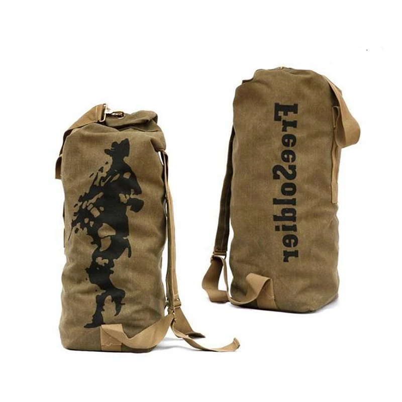 Outdoor font b Tactical b font Double shoulder Canvas Climbing Riding Mountaineering Large Capacity Travel Bag
