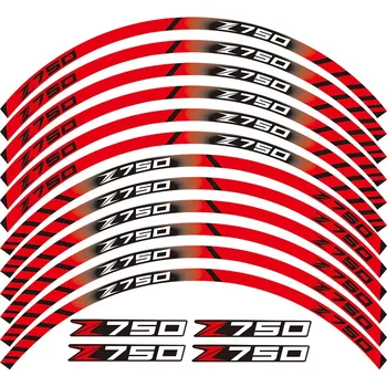 

For KAWASAKI Z750 Wheel Sticker 17" Reflective Decals Rim Tape Stripes Bike-Red