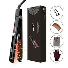 Профессиональный инфракрасные выпрямления волос THZY цифровой анти-статические Керамика Утюг 1 дюймов Контроль температуры отрицательных ионов Au