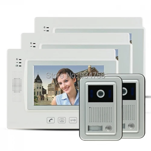 

2V3 7 Inch TFT LCD Monitor Wired Video Door Phone Doorbell Intercom System Night Vision