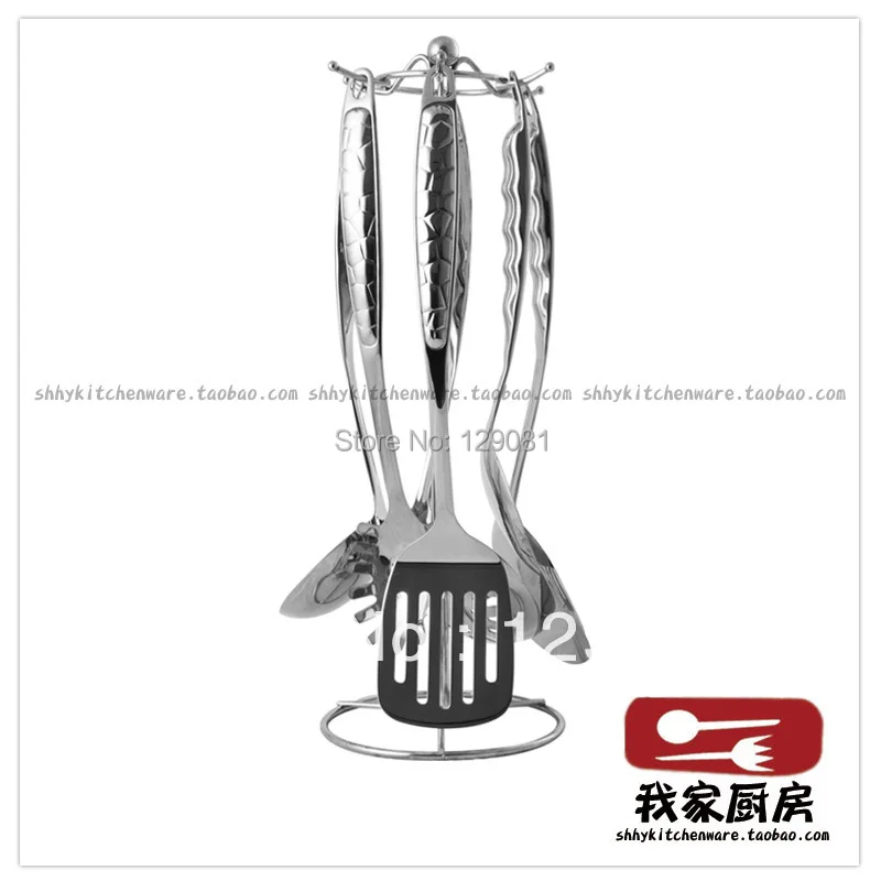 

Stainless steel 7 piece set sooktops conjecturing spoon spatula spoon loushao fried shovel spoon side rack