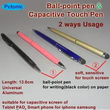 Сенсорный экран Стилус емкостный стилус с шариковой ручкой 2-в-1 ручка для сенсорного экрана двойного использования стилус для КПК сенсорный карандаш для iphone samsung