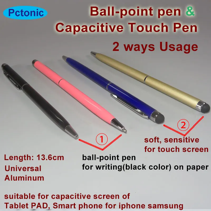 

touch stylus Capacitive pen with ball-point pen 2-in-1 Touch screen Pen dual usage Stylus PDA touch pencil for iphone samsung