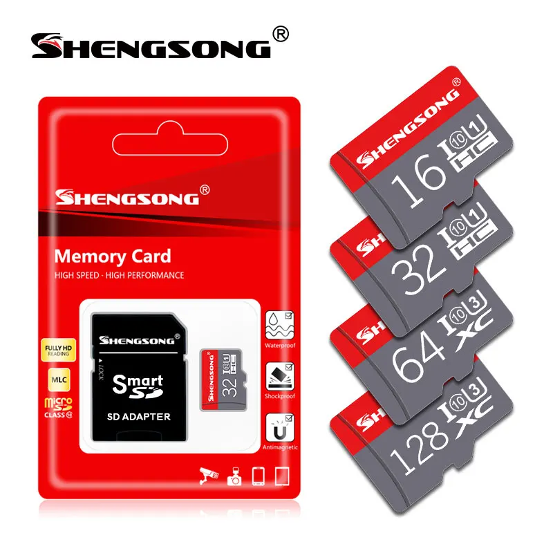 Купить Micro sd карта памяти, класс 10, класс 10, SDHC, SDXC, для смартфона или ПК, с адаптером, 128 ГБ, 64 ГБ, 32 ГБ, 16 ГБ, 8 Гб