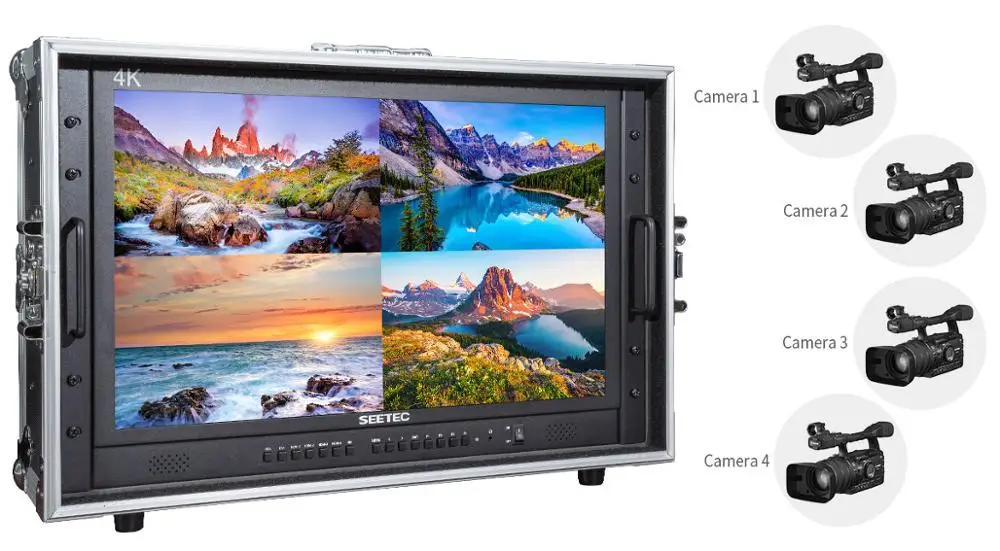 SEETEC 4K238-9HSD-CO 23," 4K 3840x2160 Ultra-HD разрешение переноска на широковещательный монитор с чемоданом для изготовления видео поля